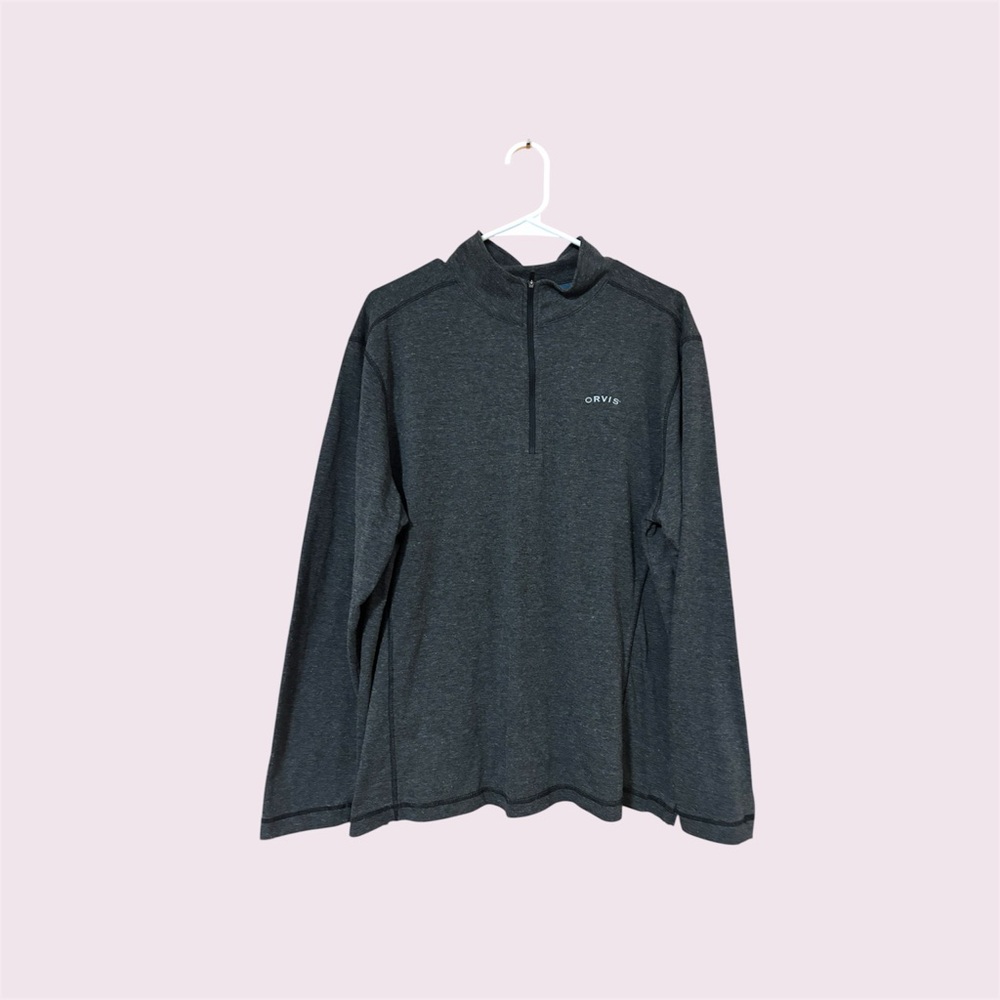 Orvis Men’s Long Sleeve 1/4 Zip in Grey Size XL